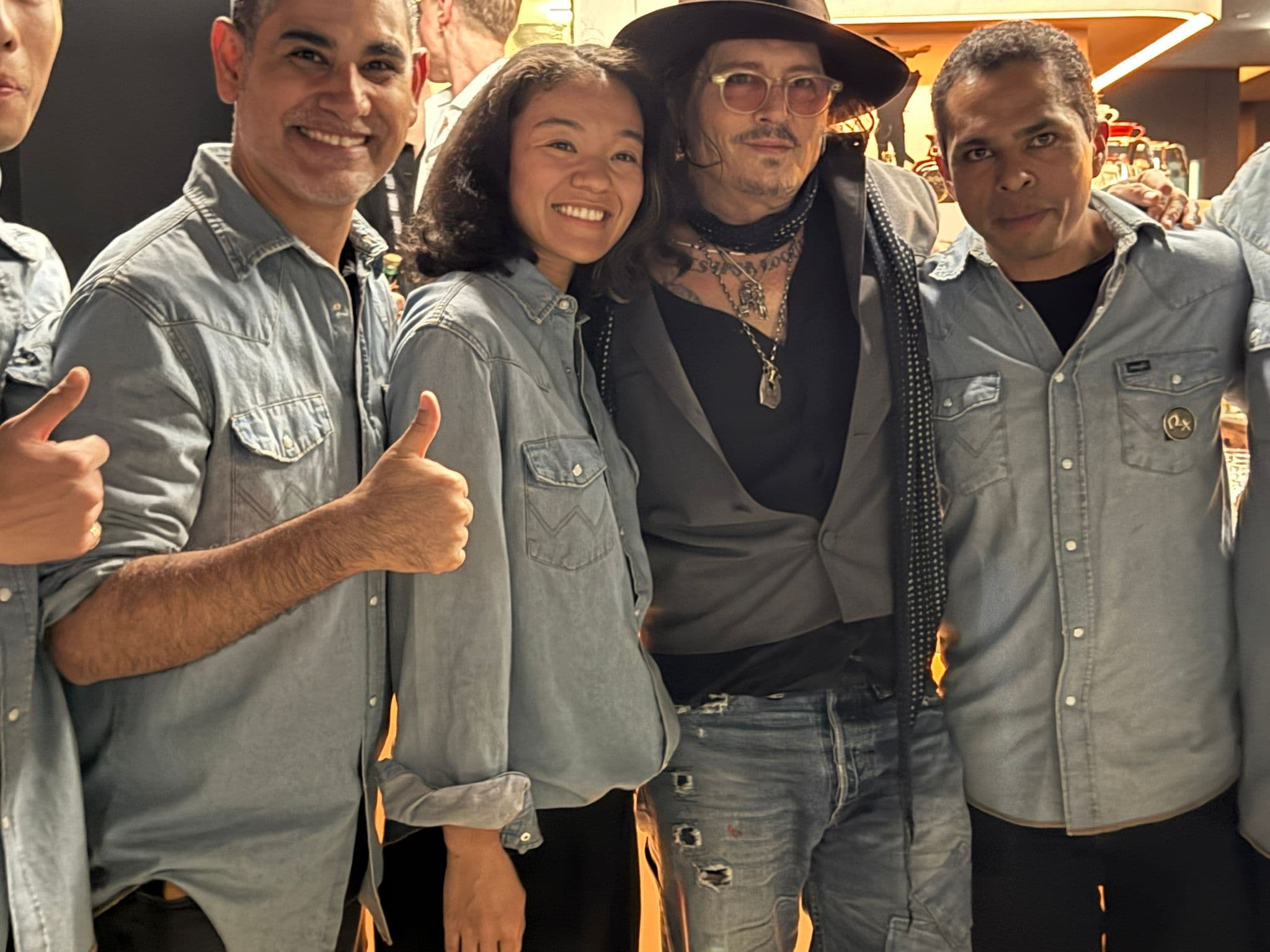 The A Bunch Of Coffee team with Johnny Depp