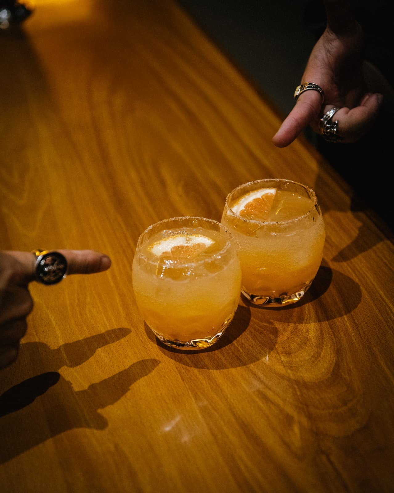 Grapefruit Margaritas on the bar