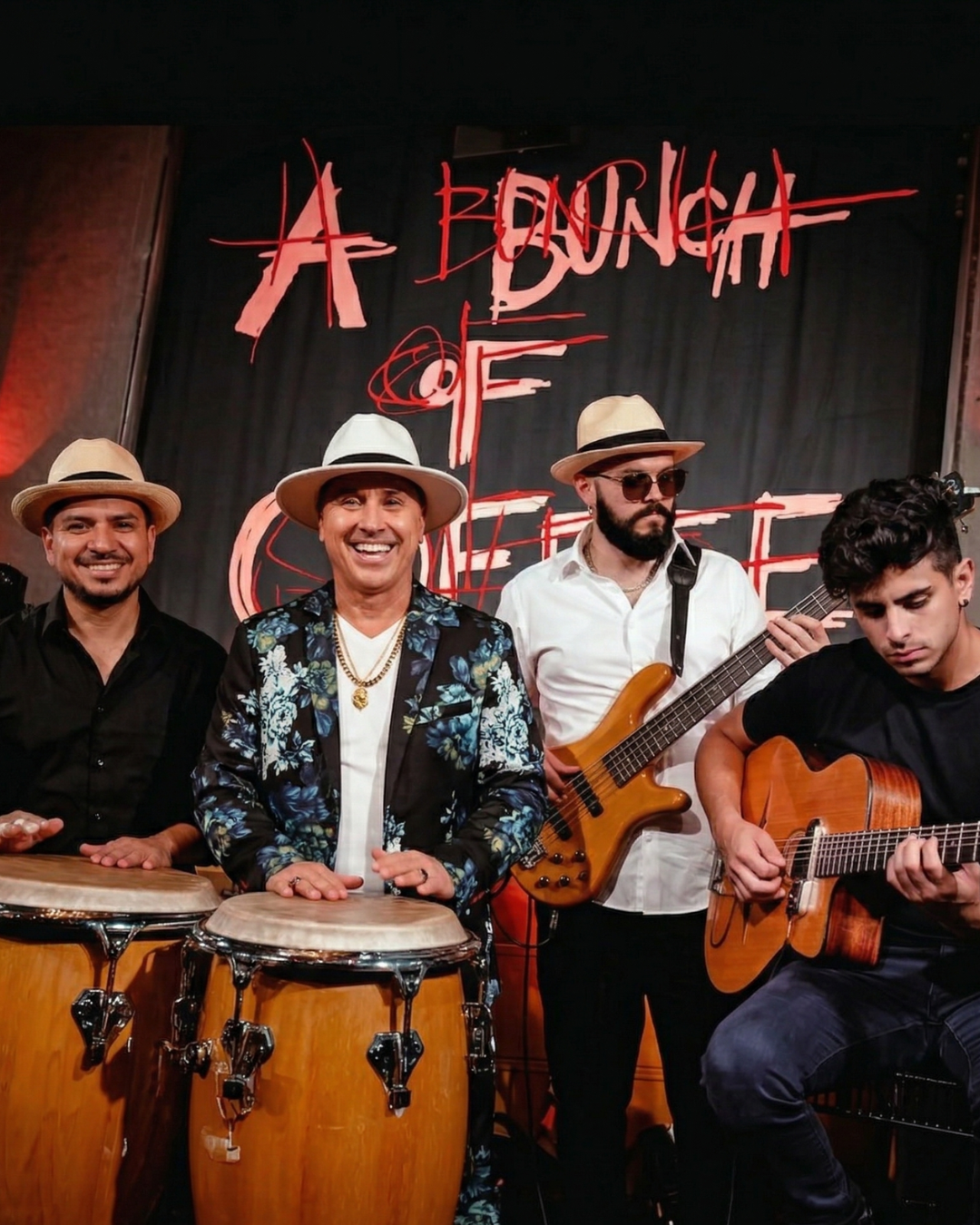 Coffee, Rhythm & Caribbean Vibes — Yoel Paz, Sebastian Buitrago, Hiroshi Duque and Rodrigo Santiago performing at A Bunch of Coffee