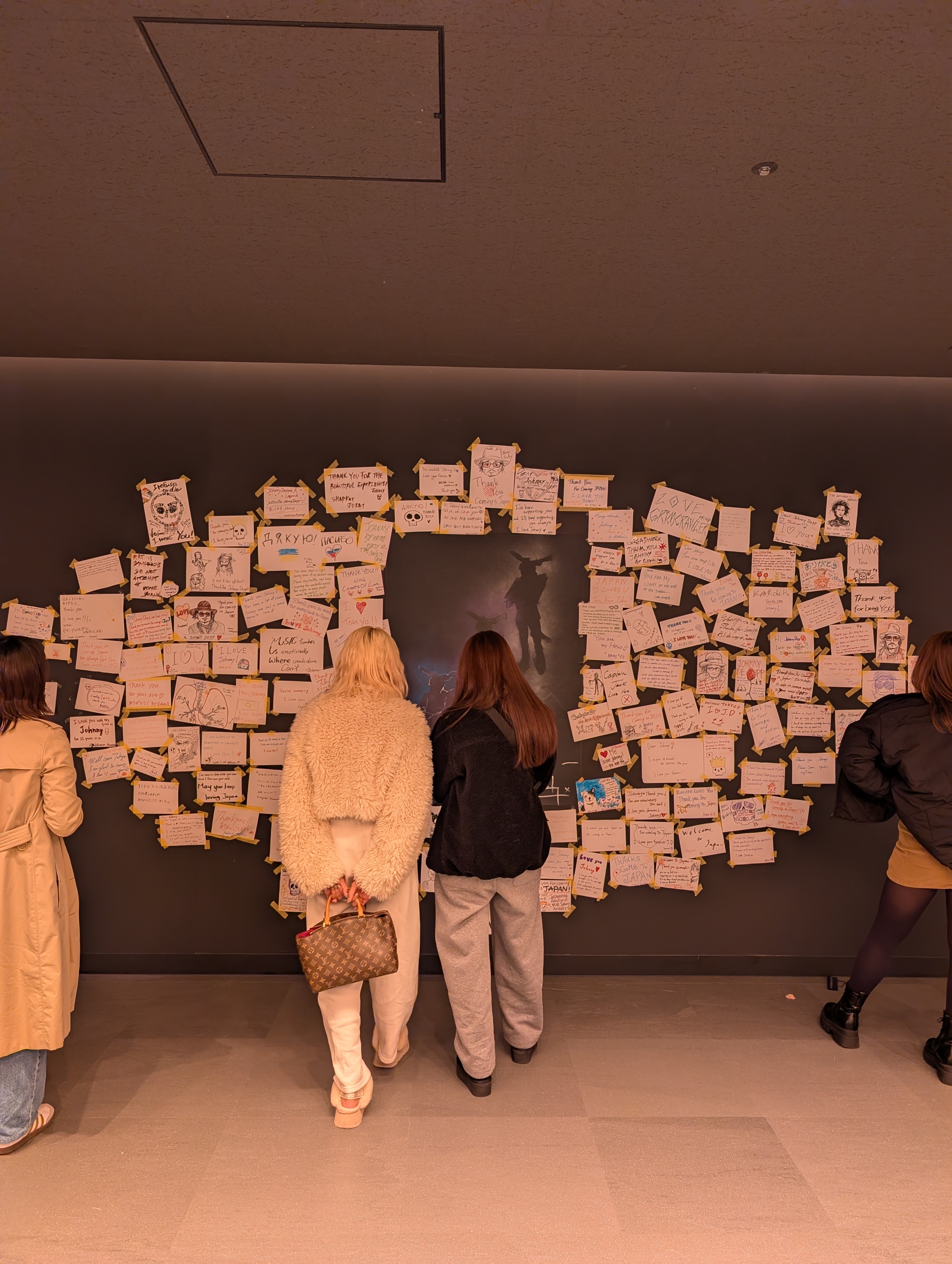 Artistic message wall at A Bunch of Coffee Tokyo cafe